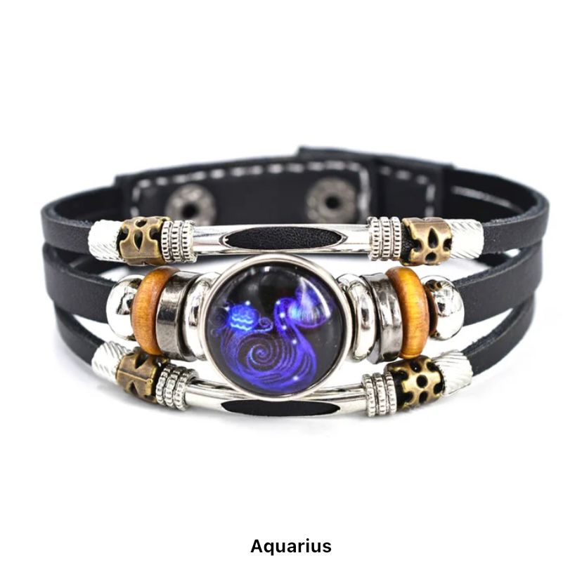 Aquarius(Water) Zodiac Bracelet.